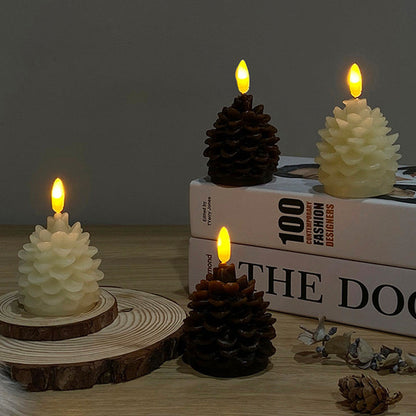 🎄🎁Flameless LED Pine Cone Candles for Holiday Decor