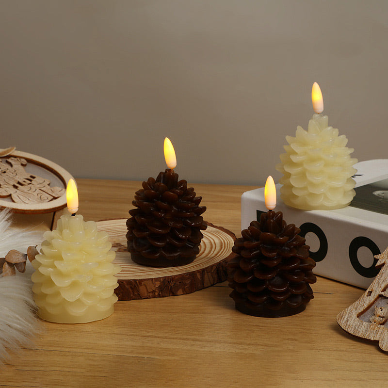 🎄🎁Flameless LED Pine Cone Candles for Holiday Decor