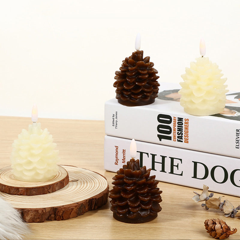 🎄🎁Flameless LED Pine Cone Candles for Holiday Decor