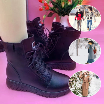 Soft leather waterproof velvet boots