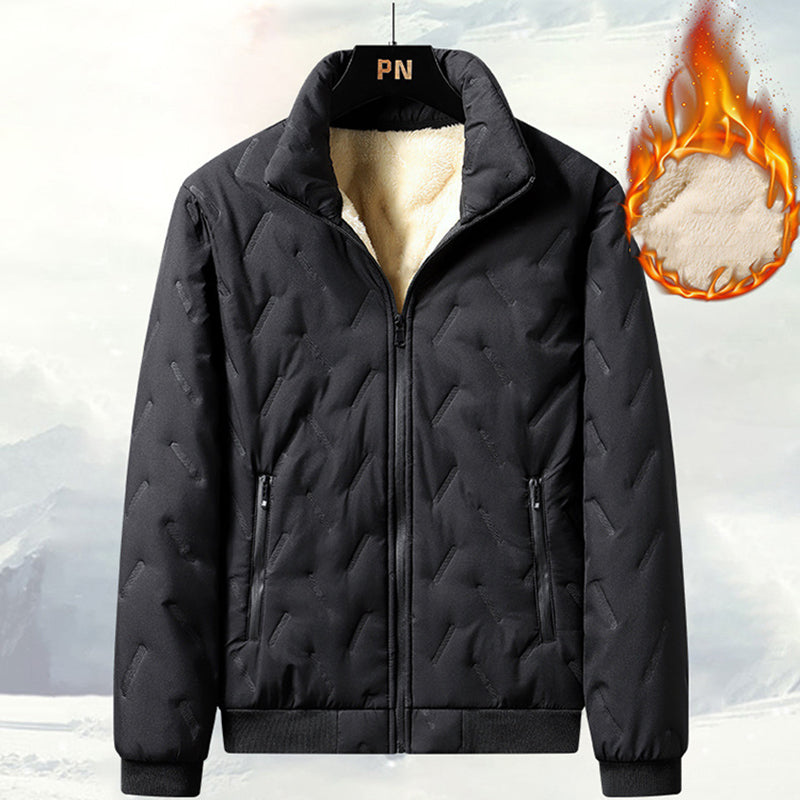 Men's Quilted Winter Jacket with Faux Fleece Lining