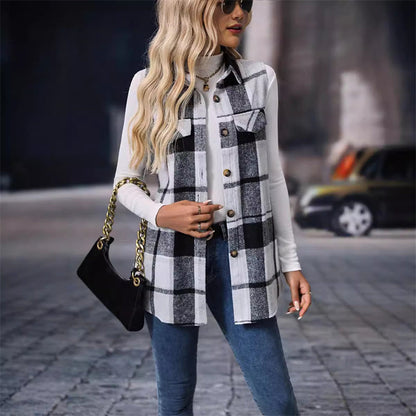 Women’s Button-Down Plaid Vest