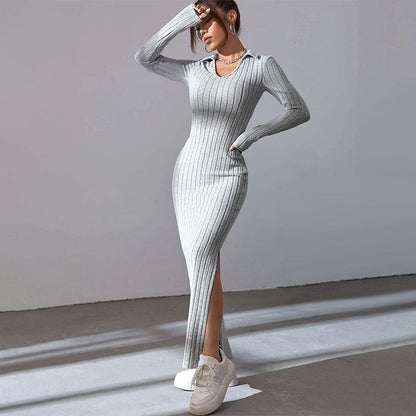 ✨Get 50% off💖V Neck Bodycon Knit Dress