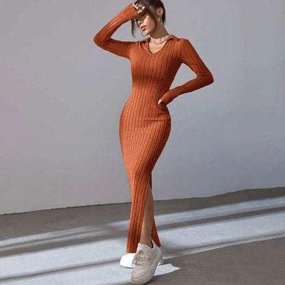 ✨Get 50% off💖V Neck Bodycon Knit Dress