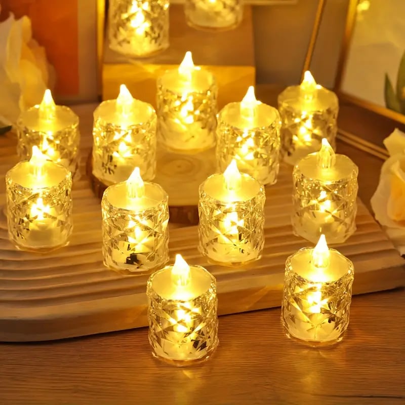 🔥3pcs/SET🕯️🎁 Crystal Flameless Candle Light