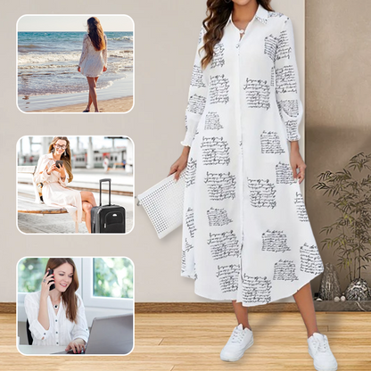 💞Spring New Arrival💞Women's Elegant Long Shirt Button Dresses