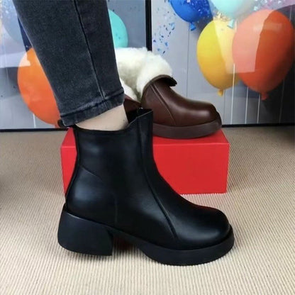 👢 Women's Stylish and Warm Ankle Boots with Side Zipper