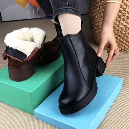 👢 Women's Stylish and Warm Ankle Boots with Side Zipper