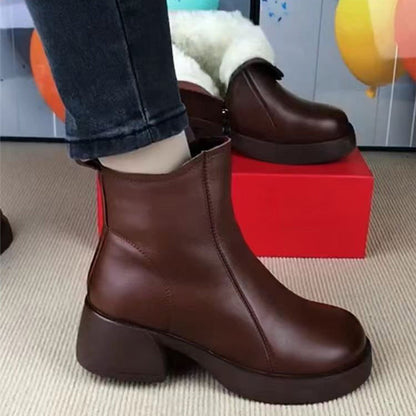 👢 Women's Stylish and Warm Ankle Boots with Side Zipper