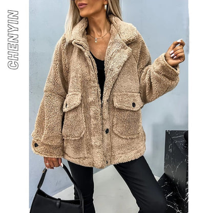 ❄️Boutique❄️Women's thick lapel double pocket jacket