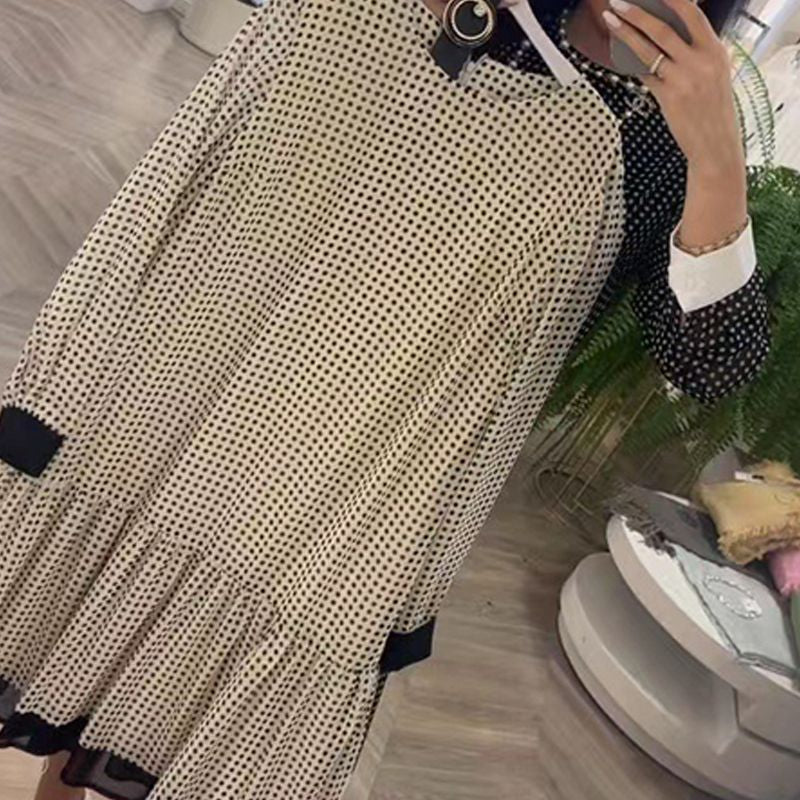 💖Limited time 50% OFF💖Women’s Elegant Round-neck Long-sleeve Polka Dot Dress