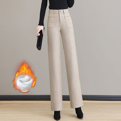 Women's High Waisted Thermal Straight Leg Pants