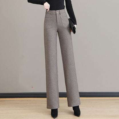 Women's High Waisted Thermal Straight Leg Pants