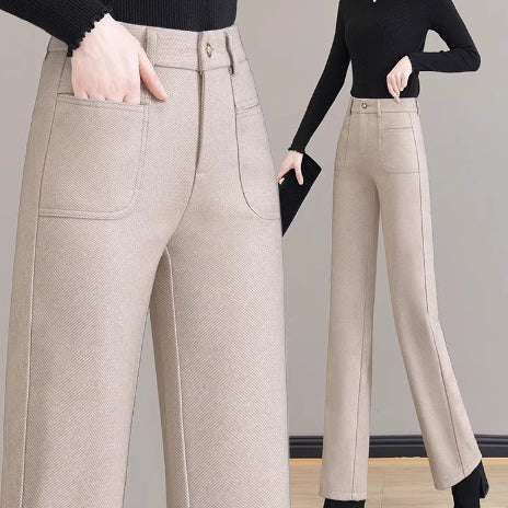 Women's High Waisted Thermal Straight Leg Pants