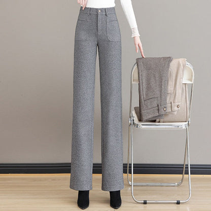 Women's High Waisted Thermal Straight Leg Pants