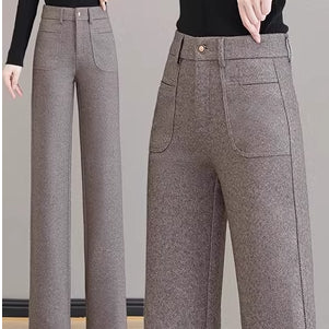 Women's High Waisted Thermal Straight Leg Pants