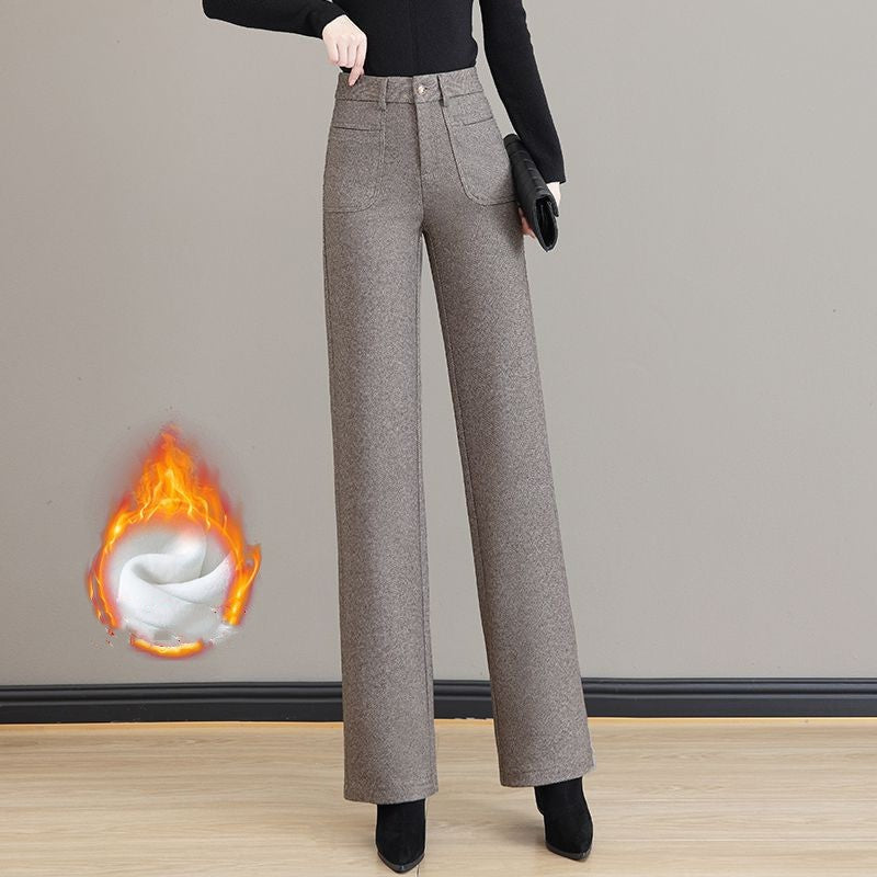 Women's High Waisted Thermal Straight Leg Pants