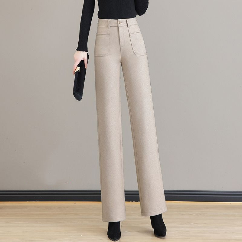 Women's High Waisted Thermal Straight Leg Pants