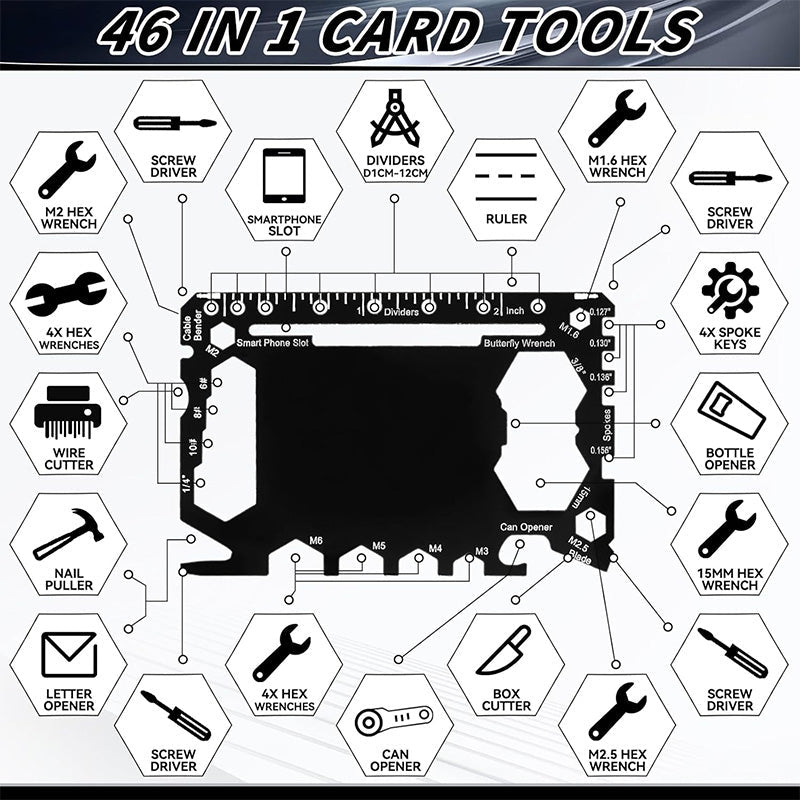 46 in 1 Metal Stainless Steel Survival Pocket Multitool