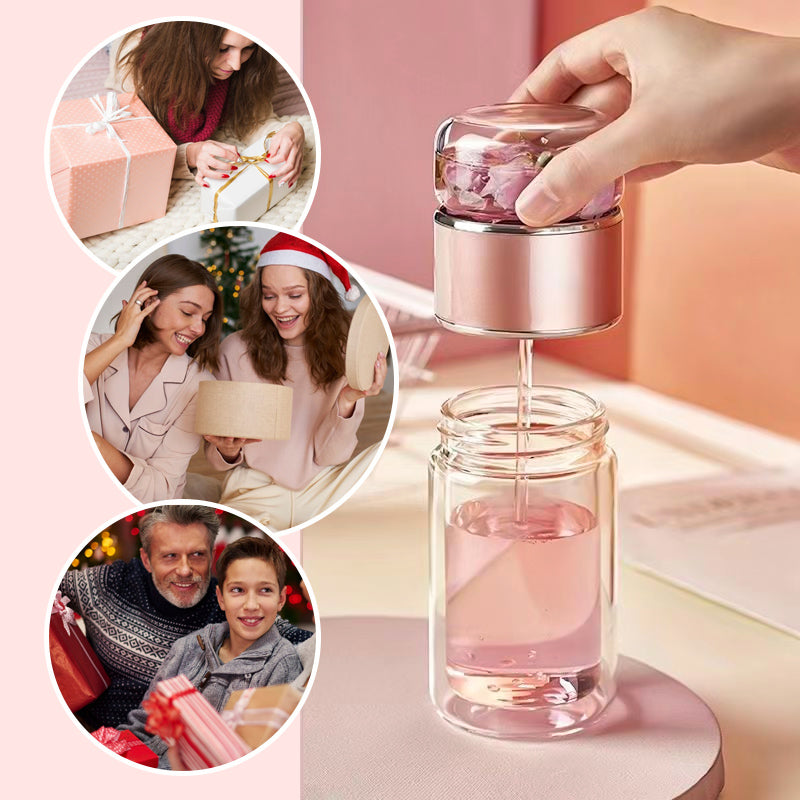 Premium Double Wall Tea & Water Separation Glass Bottle