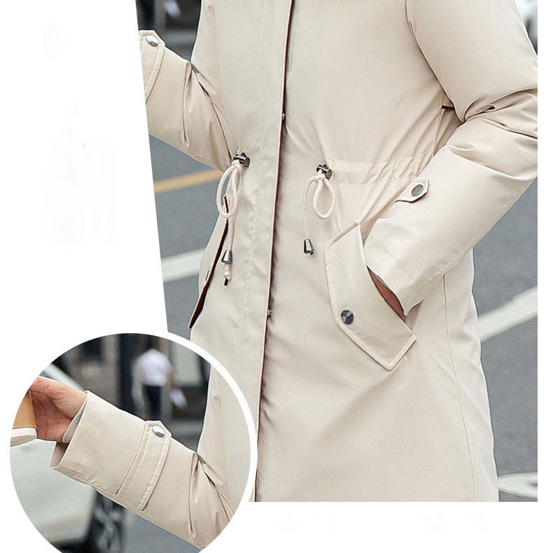 Women's Winter Hooded Furry Collar Casual Parka Coat