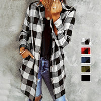 🔥Big Sale 50% OFF🔥Women’s Plaid Longline Shirt Jacket