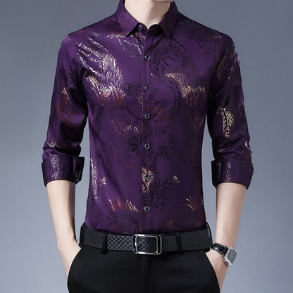 Men's Printed Lightweight Business Casual Shirt