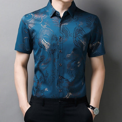 Men's Printed Lightweight Business Casual Shirt