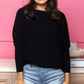 Women's Autumn Solid Round Neck Batwing-Sleeve Top