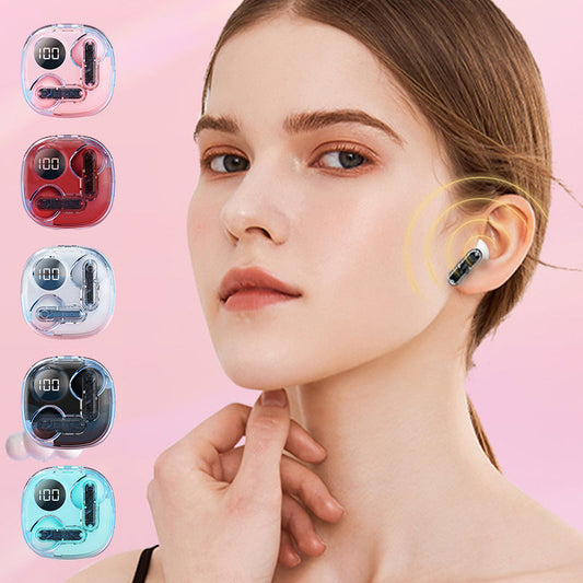 🔥HiFi Noise-Cancelling Bluetooth Earbuds with Transparent Charging Case