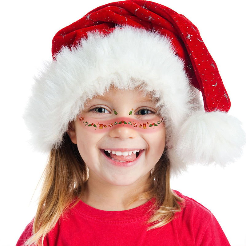 12 Sheets Christmas Temporary Face Tattoos for Kids