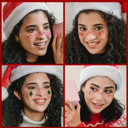 12 Sheets Christmas Temporary Face Tattoos for Kids