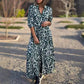 Women’s Lapel Long Sleeve Floral Dress