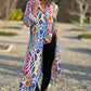 Women’s Lapel Long Sleeve Floral Dress