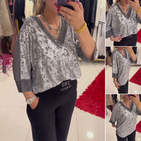 Women's Stylish V - Neck Blouse