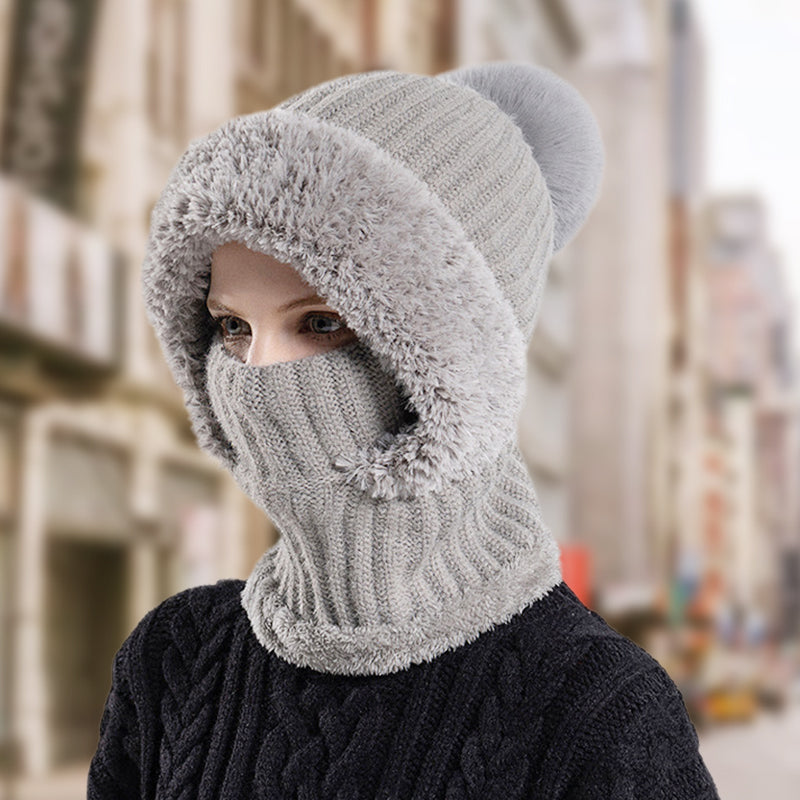 ✨Winter Offer💖Women's Winter One-Piece Knitted Beanie Scarf Mask