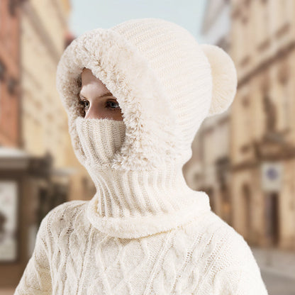 ✨Winter Offer💖Women's Winter One-Piece Knitted Beanie Scarf Mask