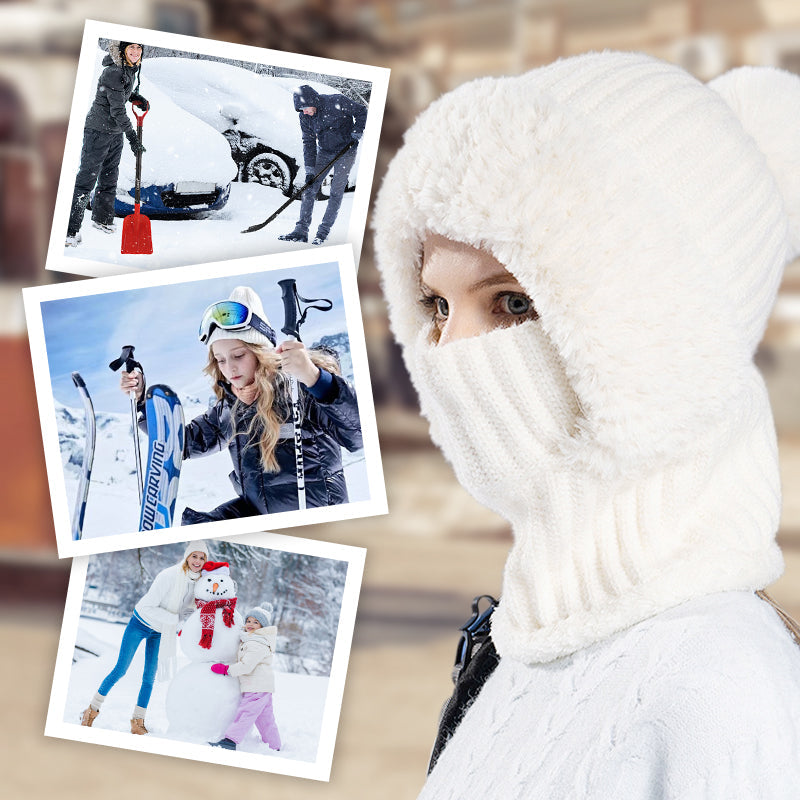 ✨Winter Offer💖Women's Winter One-Piece Knitted Beanie Scarf Mask