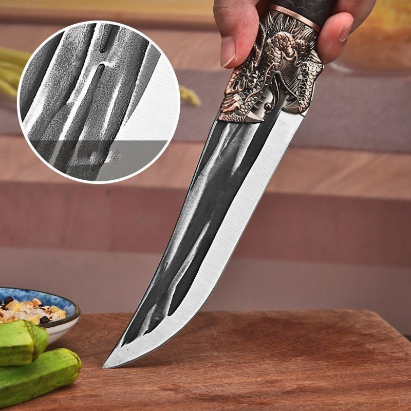 🔪Bone-cutting Knife with Dragon Decoration and Scabbard