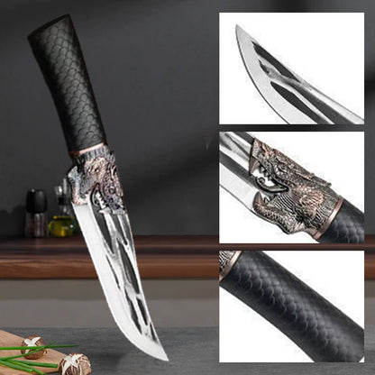 🔪Bone-cutting Knife with Dragon Decoration and Scabbard