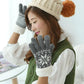 Warm Touchscreen Knit Gloves with Reindeer and Snowflake Pattern