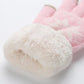 Warm Touchscreen Knit Gloves with Reindeer and Snowflake Pattern