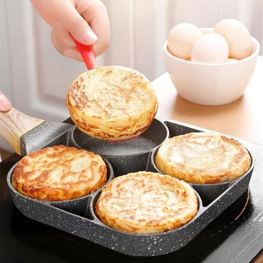 🍳50% discount🥚 Four-hole egg pan, breakfast omelette home frying pan non-stick pan