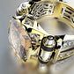 🎁Hot Sale🔥Heavy Duty Vintage Zirconia Wide Band Ring