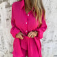 ✨Long Sleeve Shirt & Shorts Set: Women’s Casual 2-Piece, Soft Fabric for All-Day Wear