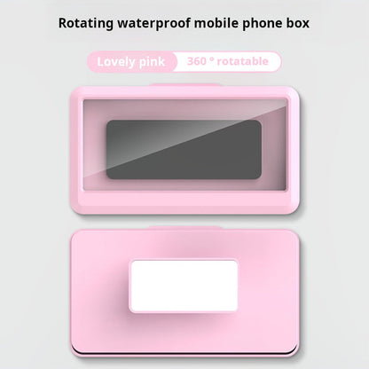 Bathroom waterproof and fog-proof mobile phone box, punch-free wall-mounted mobile phone holder, drama-watching tool, rotatable kitchen waterproof box