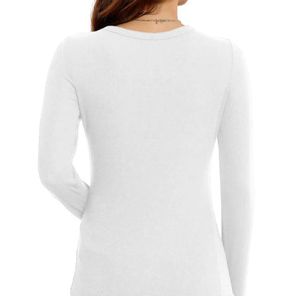 ✨NEW YEAR SALE🤩Women’s Solid Round-Neck Long-Sleeve Slim Fit Tops