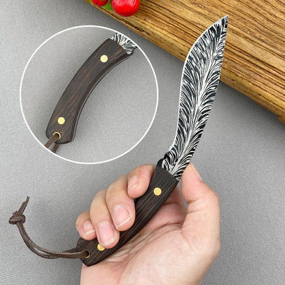 Sharp Feather Pattern Stainless Steel Knife