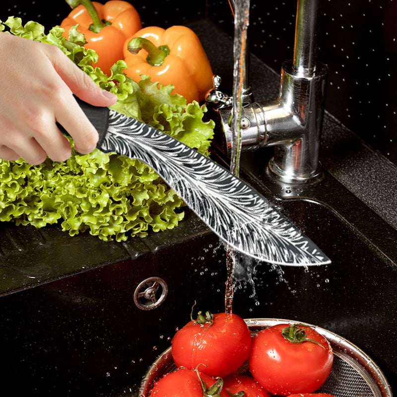 Sharp Feather Pattern Stainless Steel Knife