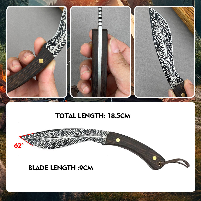 Sharp Feather Pattern Stainless Steel Knife